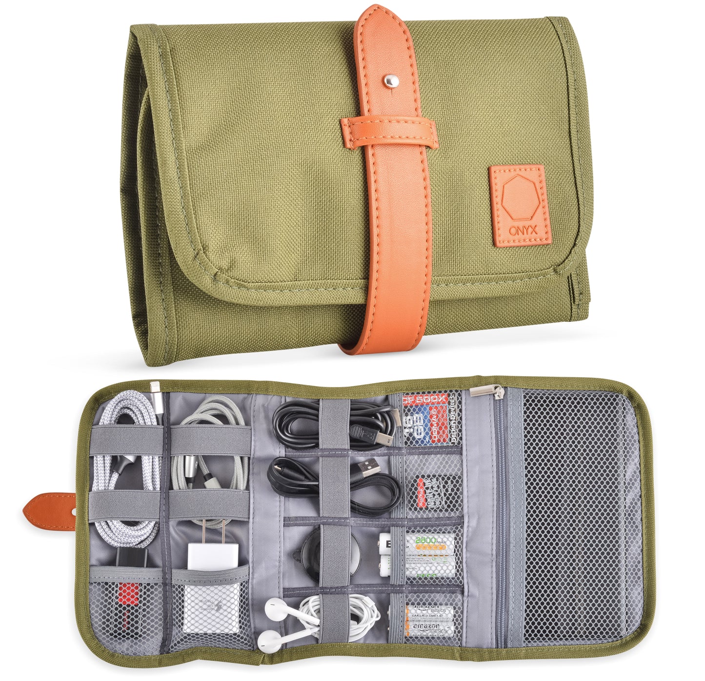 Blue Electronics Organizer Bag – Portable Travel Accessories Case for Chargers, Cords, Cables, Batteries and More!