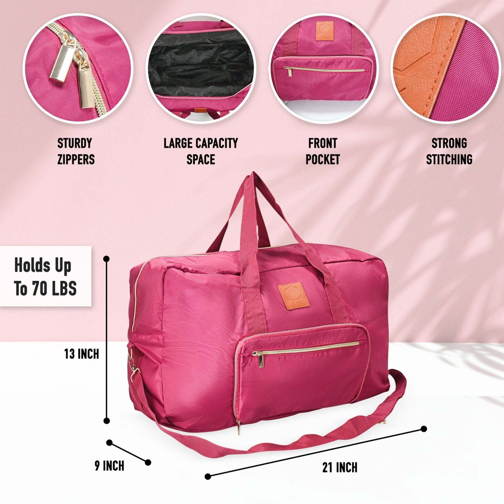 Floral Electronics Organizer Bag – Foldable collapsible weekender bag, travel bag, hand luggage, handbag for sports and travel, weekend bag
