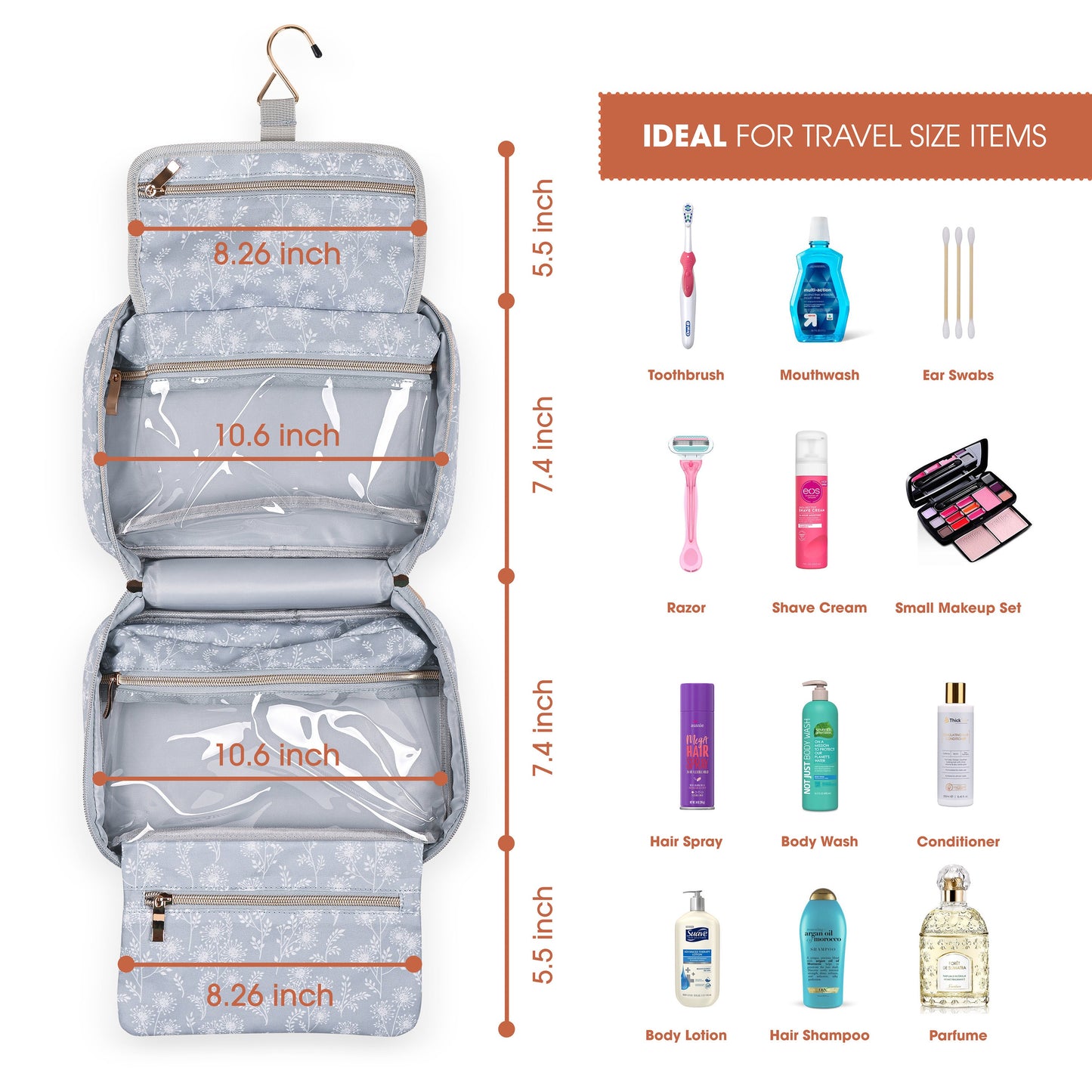 Women's Toiletry Bag Travel Bag with Hanging Hook and Mens Toiletry Bag - Travel Bag - Dopp kit - Shave Bag Bundle